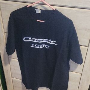 Black Graphic T-Shirt with Classic 1980 Design